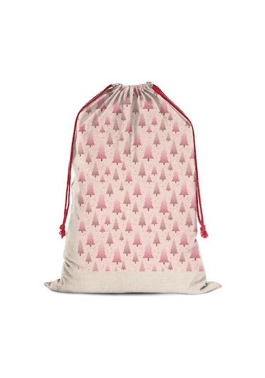 Büyük Noel Baba Hediye Çantası, Pamuklu Kordonlu, Yeniden Kullanılabilir Noel Ağacı Parlak Toz