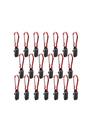 Skycity Kamp Çadırı Rüzgar Sabitleyici Krokodil Kelepçe + Kalebuz Çengel, Plastik, 35x8mm, 20 Adet Çok Renkli
