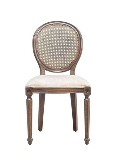 Madalyon Hazeranlı Ahşap Klasik Sandalye Ceviz - Beyaz