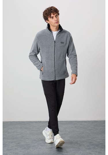 Tommy Life Hardy Gri Melanj Standart Kalıp Polar Erkek Sweatshirt - 88299 GRİ MELANJ