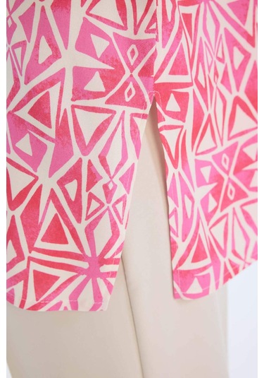 DeFacto Oversize Geniş Kalıp Desenli Uzun Kollu Gömlek Tunik E4347AX25SPPN613