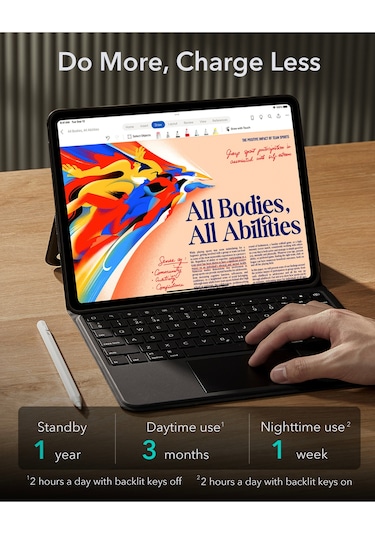 Apple Uyumlu iPad Pro 11" 2024 Ascend Serisi Klavyeli Kılıf Klavyeli Kılıf