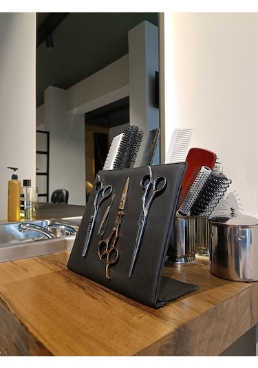 Croc St01 Siyah Mıknatıslı Makas Tutucu Kuaför Tarak Makas Standı