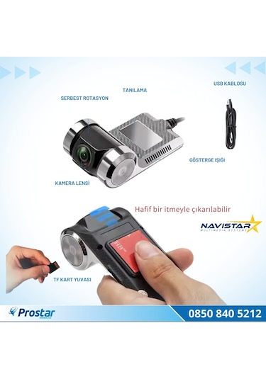 Usb 128 Gb Destekli Hd 1080p Dvr Araç Yol Sürüş Kamerası