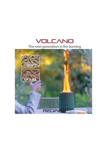 Redfire Volcano Dumansız Masaüstü Ateş Çukuru Green - Medium Portatif Şömine Balkon & Teras Sobası