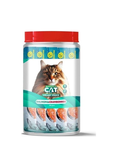 Eurogold Cat Creamy Somon - Kızılcık Sıvı Kedi Ödül Maması 30 x 15 G