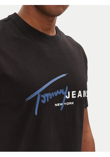 Tommy Hilfiger Tommy Hılfıger Erkek T-shırt Dm0dm20817-bds Siyah