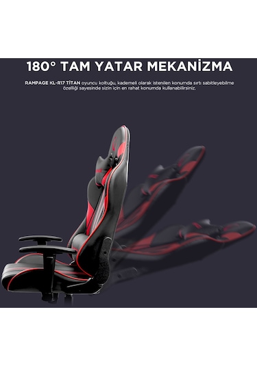 Rampage KL-R17 Titan Gaming Oyuncu Koltuğu Kırmızı - Siyah