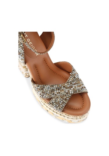 Kurt Geiger Chelsea Scarf 135 Lüks Tasarım, Kadın Platform Sandalet Kahverengi
