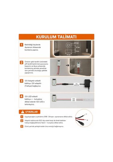 AYNA ARKASI EL KAYDIRMA 12V IŞIK ANAHTARI