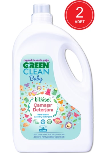 U Green Clean Baby Organik Lavanta Yağlı Bitkisel Çamaşır Deterjanı 2 x 2750 ML