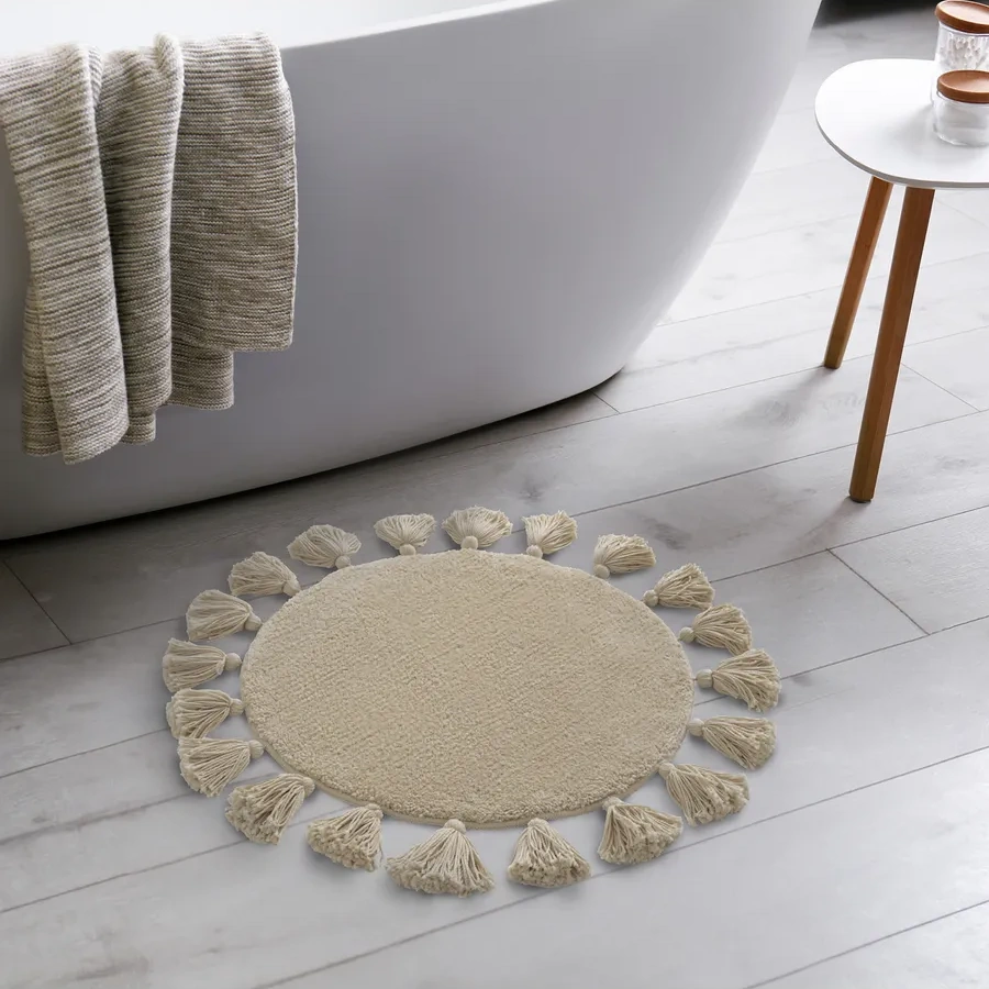 Iddıs Bej Yuvarlak Banyo Paspası 55 Cm 223901673 Bej