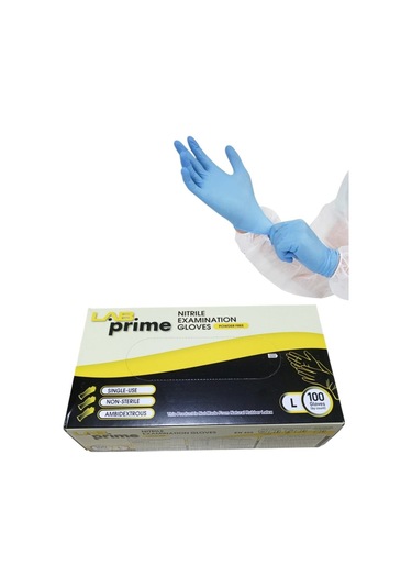 Çok Amaçlı - Nitril Eldiven Pudrasız Mavi Renk ----- L Beden ----- Gıdaya Uygun --- 100 Adet/paket