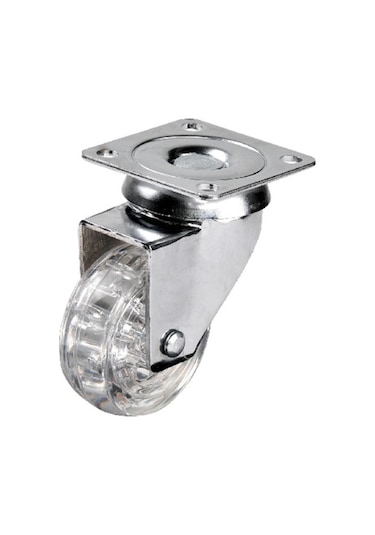 Hts 301 - 50x20 Mm Şeffaf Makaralı Tablalı Teker