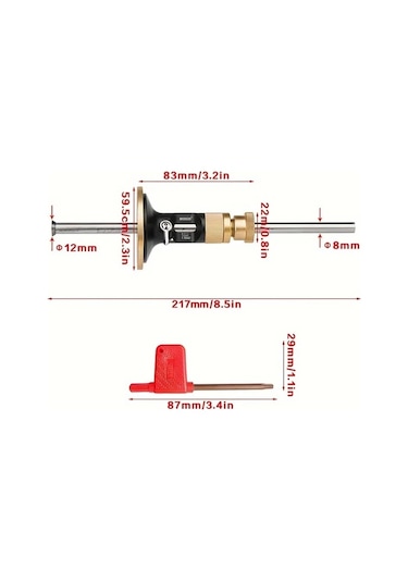 Fochsia Alaşım Çizici - Hassas Avrupa İşaretleme Şerit Metre Pirinç Sap