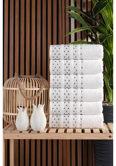 White 6 Adet 50 90 Desenli Havlu Havlu Havlu Seti El Yüz Havlusu Çeyiz Havlusu Beyaz