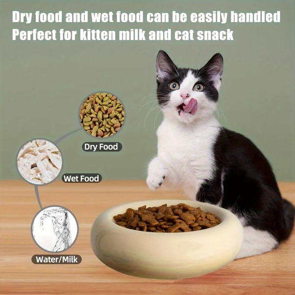 Elmpaly Ktlecl 6.1 İnç Seramik Pembe Kedi Kabı - Kusma Önleyici, Bıyık Yorgunluğu Ve Omurga Koruma