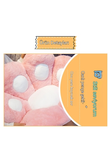 Ebedi Şans Ayı Pençesi Yarı Kapalı Koltuk Minderi Minder-pembe 10