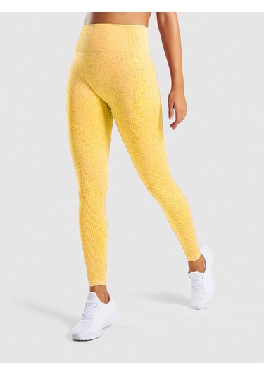 Symbee Kadınlar İçin Sarı Yoga Eğitimi Taytları - Geniş Baskılı Bel Ve Dar Kesim - Esnek Nilon Malzeme - Spor Ve Günlük Kullanıma Uygun Sarı