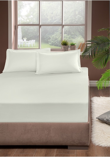 Pierre Cardin Pamuk Lastikli Çarşaf 120x200 Krem Krem