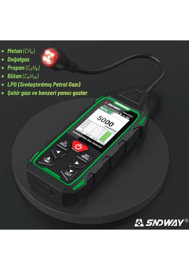 Sndway Sw-733gs Hassas Yanıcı Gaz Dedektörü Ppm Ve Lel Ölçer