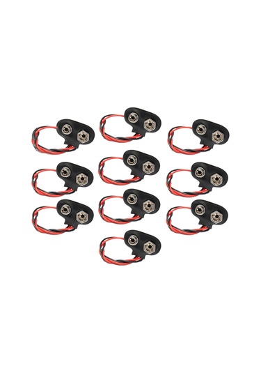 10 Adet 9V Pil Başlığı Bağlantı Kablosu 165 MM