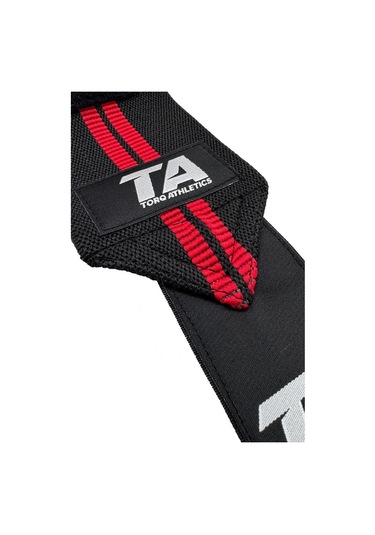 Torq Athletics Pro Wrist Wraps 2'li - Siyah Kırmızı Siyah - Kırmızı