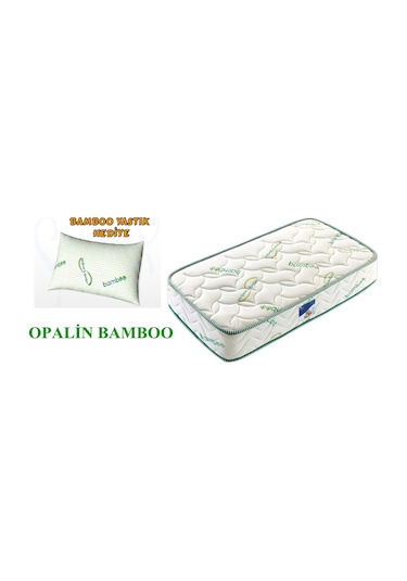 Uzunbebe 90X170 Opalin Bamboo Lüx Ortopedik Yaylı Yatak (Yastık Hediyeli)