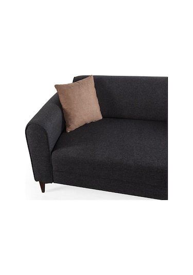 Ferranti Yataklı Sandıklı Üçlü Kanepe Antrasit Antrasit