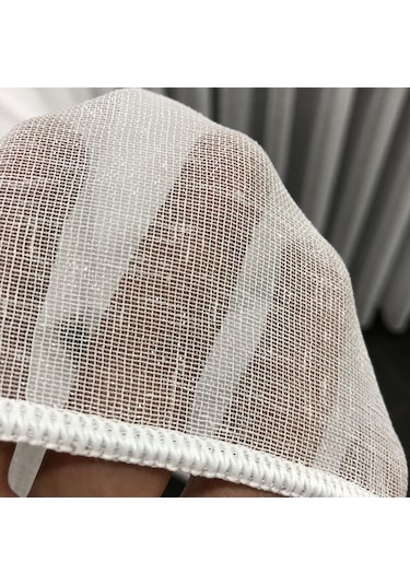 Işıltı Simli Naturel Keten Tül Perde 4 Farklı Renk