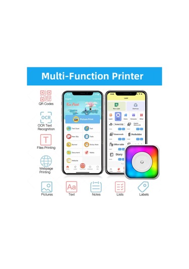 Maiyame Mini Cep Yazıcısı Öğrenciler İçin Uygun Termal Yazıcı Kablosuz Yazıcı Mürekkep Gerektirmez
