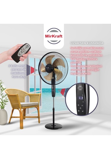 Mirkraft Fs-k5018 18'' Dc Motor 5 Metal Kanatlı Uzaktan Kumandalı