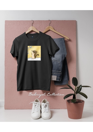 Oversize Regular Show- Mordecai And Rigby Tasarımlı Unisex T-shirt Siyah