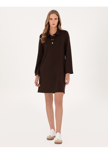Pierre Cardin Kadın Kahverengi Elbise Örme 50315895-vr029 Kahverengi