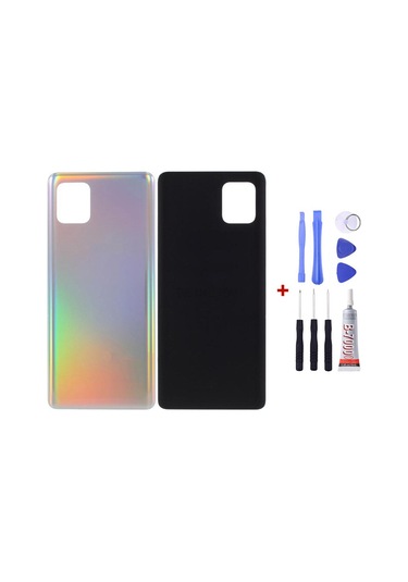 Samsung Note 10 Lite Beyaz Uyumlu Arka Cam Kapak Pil Kapağı Tamir Set B7000 Set Beyaz