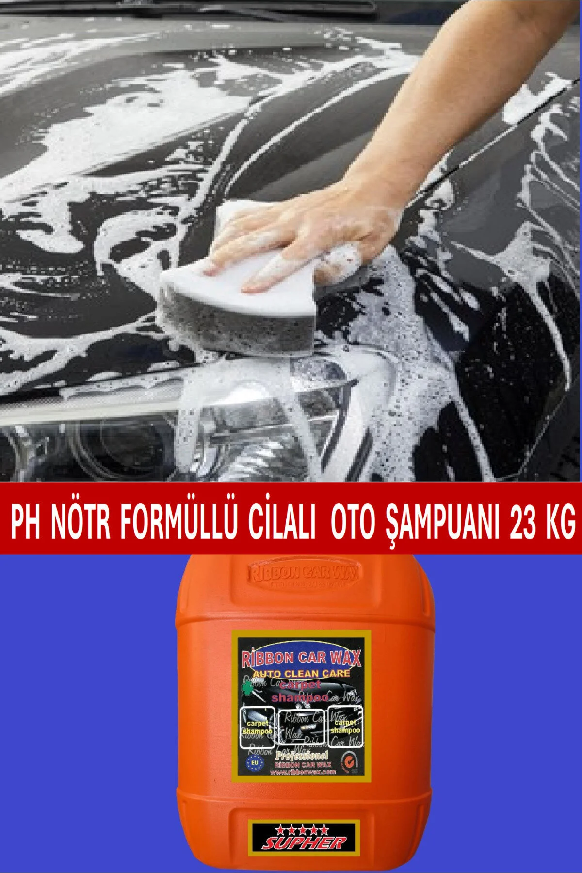 Carper Shampoo Ph Nötr Formüllü Cilalı Oto Yıkama Şampuanı 23 Kg