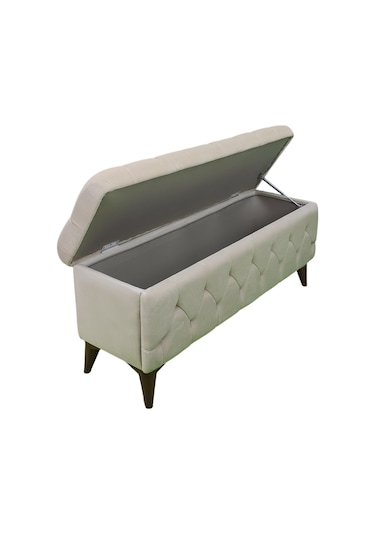 Vavonni Sandıklı Puf 120Cm Krem A+ Kalite