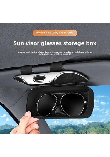 Araç Monteli Gözlük Klipsi Çok Fonksiyonlu Araba Güneş Gözlüğü Tutucu Makbuz Klipsi Beige