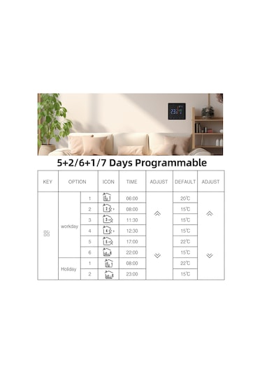 Skycity East1 Sıcaklık Kontrol Cihazı, Tam Dokunmatik Ekran, Çocuk Kilidi, 3a Su Isıtma, Otomatik/manuel Mod, Ntc Sensörlü, Siyah Wifi Yok