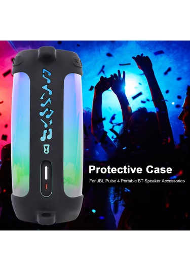 Xindoker Jbl Pulse 4 Taşınabilir Bluetooth Hoparlör Kılıfı - Siyah Silikon Koruma Kılıfı, Omuz Askısı Ve Karabina Dahil