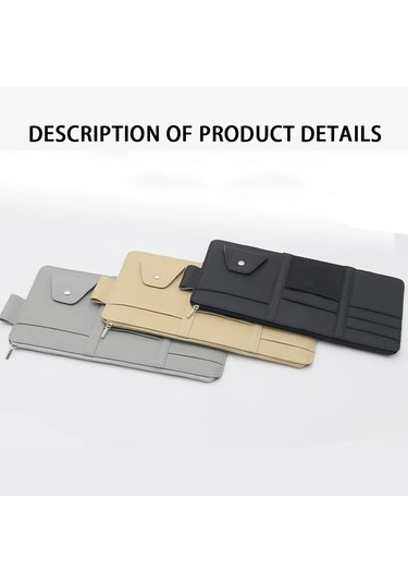 Araba Güneşlik Organizatör Oto Iç Aksesuarları Depolama Cep Kılıfı Pu Beige