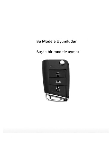 Volkswagen Golf 7 7,5 - Seat - Skoda 2015 Üzeri Siyah Karbon Anahtar Kılıfı Özel