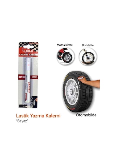 Carub Lastik Yazı Boya Kalemi Beyaz Beyaz