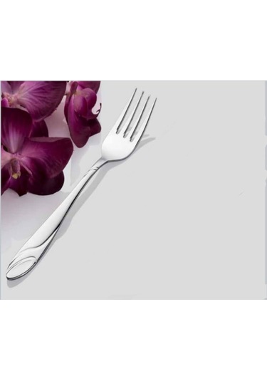 İnter Çelik Gülistan Model 12'Li Tatlı Çatalı Gümüş