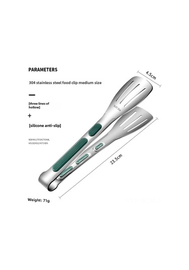 Qingmipy Ticari Kaliteli Paslanmaz Çelik Gıda Kası - Kore Stili Izgara/barbekü/steak Kullanıma Uygun, 304 Malzeme, Yeşil Saplı Üç Çizgili Orta Boy Diğer