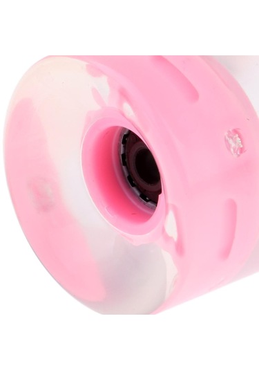 Homyl 4 Adet 60mm Işıklı Kaykay Longboard Tekerlekleri Pembe Pembe Çok Renkli