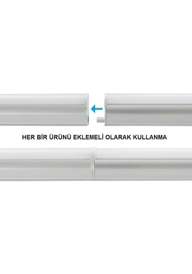 Cata Ct-2466 T5 Bant Armatürü Eklenebilir Anahtarlı 5w Ledli Beyaz Kasa Günışığı 3200k 31cm Beyaz