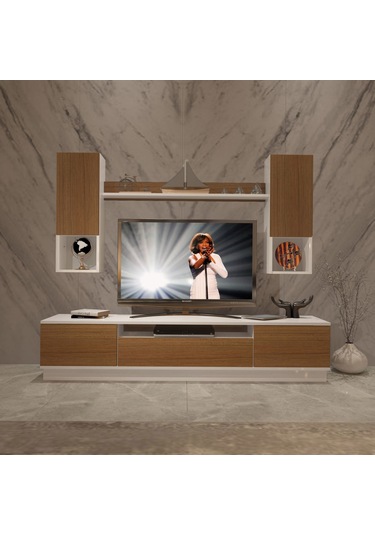 Decoraktiv Trendstyle 5das Mdf Tv Ünitesi Tv Sehpası Beyaz - Ceviz