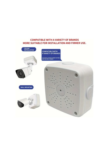 Meridiangoods 130x130x50mm 3'lü Paket 5 İnç Güvenlik Kamerası Su Geçirmez Montaj Kutusu Abs Duvar Tipi