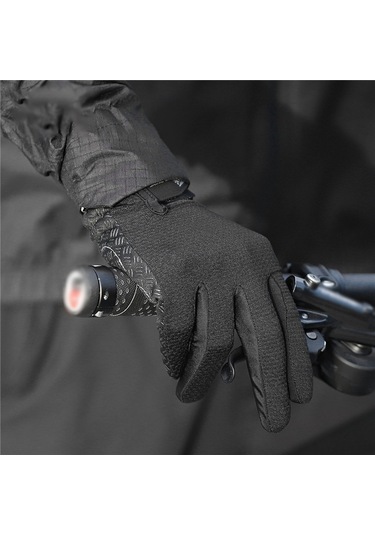 Yuntech01 Bisiklet Sürüşü İçin Tam Parmak Eldiveni - Şok Emici, Kayma Engellli Ve Dokunmatik Ekran Uyumlu - Kırmızı, M Bedeni Kırmızı